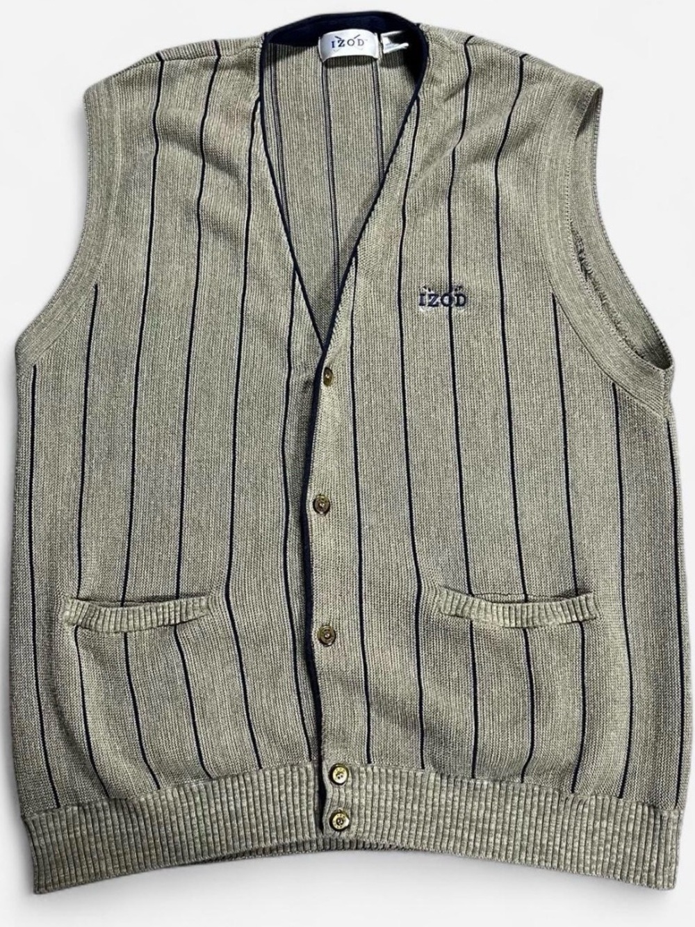 Vintage Izod Golf Vest Size Large Made In Hong Kong